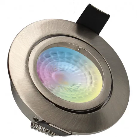Spot connecté LED Smart Saphyr Arlux - 5W - RGB/Blanc - 350lm - IP20 - Acier