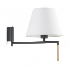 Lampe applique Ron par Faro - Gris foncé/blanc - Sans ampoule - E27