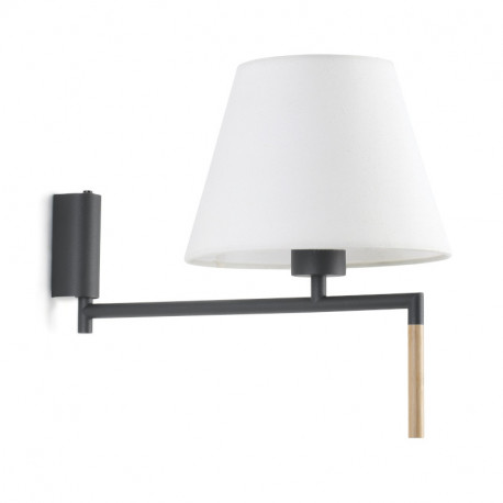 Lampe applique Ron par Faro - Gris foncé/blanc - Sans ampoule - E27