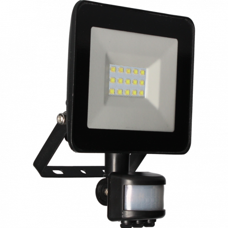Projecteur mural avec détecteur IR FLD75 Arlux - Slim - IP44 - 10W - 4000K - Noir