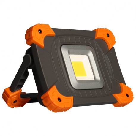 Projecteur compact sur batterie Série W Arlux - 10W - 1100lm - IP65 - Anthracite/orange