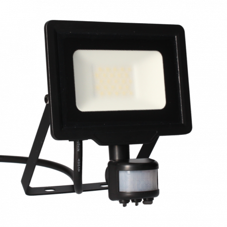 Projecteur LED avec détecteur IR Slim FLD85 Arlux - IP44 - 20W - 4000K - Noir