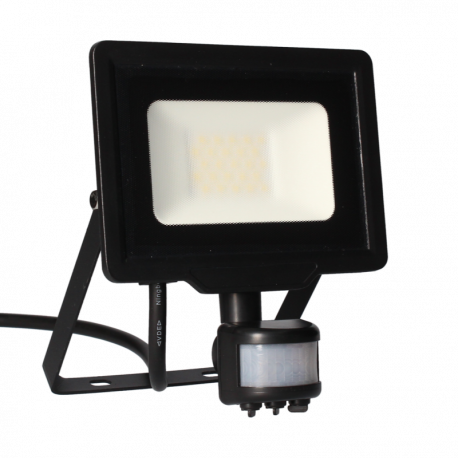 Projecteur LED avec détecteur IR Slim FLD85 Arlux - IP44 - 20W - 4000K - Noir