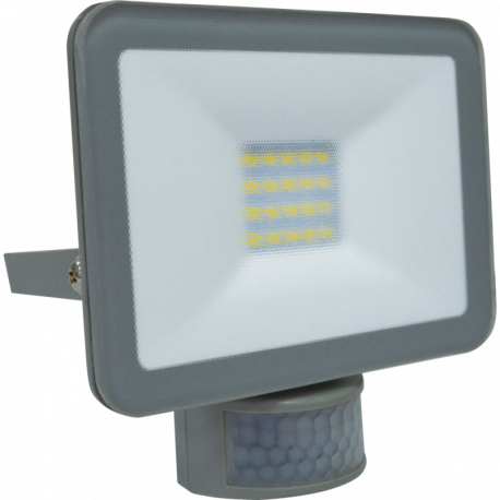 Projecteur LED extra-plat Slimer Arlux - IP44 - 20W - 4000K - Gris - Avec détecteur IR