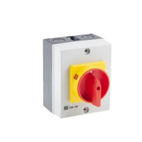 Coupe-circuit RS PRO - 3 pôles - 40A - 15kW - Rouge/ Jaune