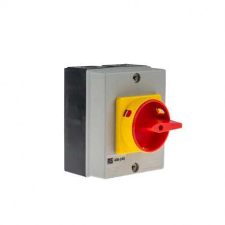 Coupe-circuit RS PRO - 4 pôles - 20A - 7.5kW - Rouge/ Jaune