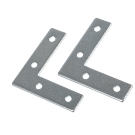 Lot de 2 équerres d'assemblage en L RS PRO - Supports plats - 50 x 50 x 13mm - Acier zingué