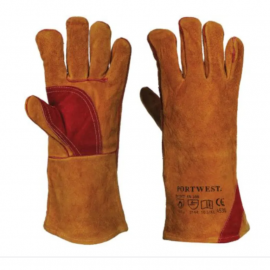 Paire de gants pour soudeur -  Taille 10.5 / XL - Cuir - Marron