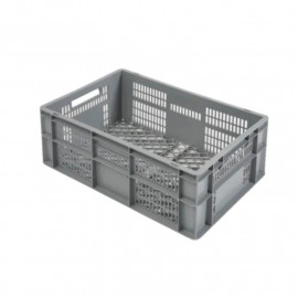 Bac de rangement gerbable ajouré RS PRO - Plastique gris - 47L - 240x600x400mm