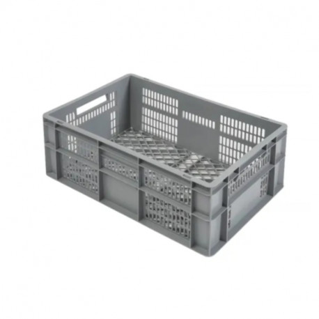 Bac de rangement gerbable ajouré RS PRO - Plastique gris - 47L - 240x600x400mm