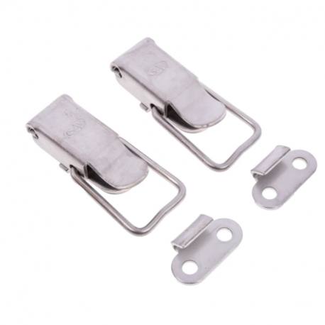 Lot de 2 loquets compacts à clapets RS PRO - Tension 25kg - 50 x 22.4 x 12mm - Acier inoxydable