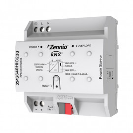 Alimentation KNX Zennio - ZPS-640HIC230 - 640 mA - Sortie auxiliaire 29 VDC