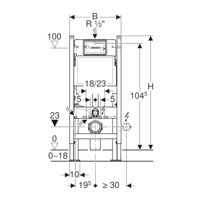 [457.570.00.1- Geberit] - Bâti support pour WC Geberit - DuofixBasic ...