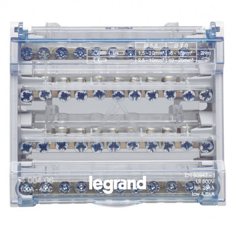 Répartiteur modulaire Legrand - 4P - 100A - 6 modules - 10 départs