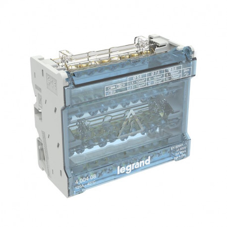 Répartiteur modulaire tétrapolaire Legrand - 4P - 125A - 6 modules - 10 départs