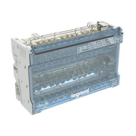 Répartiteur modulaire tétrapolaire Legrand - 4P - 125A - 8 modules - 14 départs