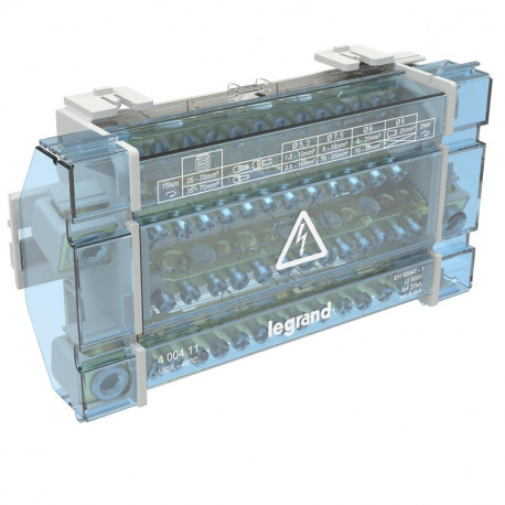 Répartiteur modulaire tétrapolaire Legrand - 4P - 160A - 10 modules - 14 départs