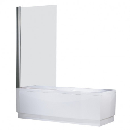 Paroi de baignoire Aurora Novellini - 1 panneau pivotant  - Transparent - Blanc