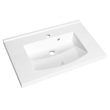 Plan de toilette Aquarine - Polybéton - 60cm - Blanc brillant