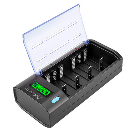 Chargeur d'accumulateurs Enix - Rapide - 1 à 4 AAA/AA/C/D - 1 à 2 9V - Ecran LCD