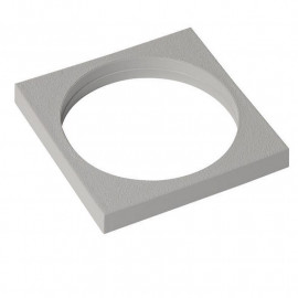 Platine carrée pour siphonnette Ø 50mm Nicoll - 150x150mm - PVC - Gris