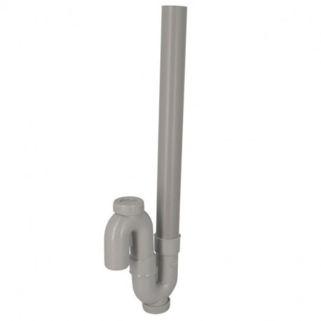 Siphon de machine à laver Nicoll - Sortie verticale orientable - Type simple - Ø40mm - A coller - PVC - Gris