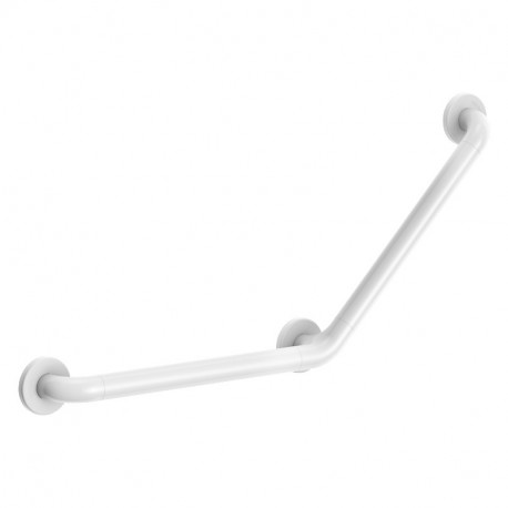 Barre de maintien coudée 135° Delabie - Nylon blanc - 400x400 mm - Ø 32 mm