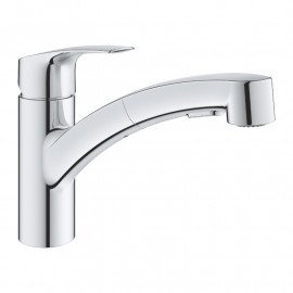 Mitigeur évier Eurosmart Grohe - Bec bas - Monocommande - 2 jets - Chrome - Gamme Professionnelle