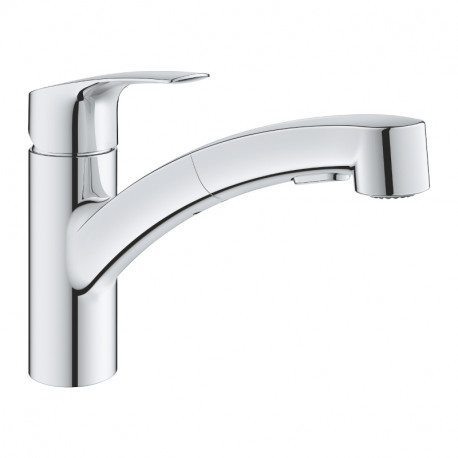 Mitigeur évier Eurosmart Grohe - Bec bas - Monocommande - 2 jets - Chrome - Gamme Professionnelle