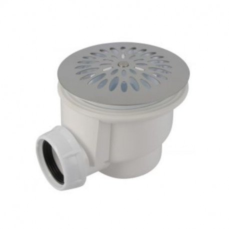 Bonde plastique pour receveur de douche Nicoll - Sortie horizontale Ø 40mm - Grille inox - ABS - Blanc