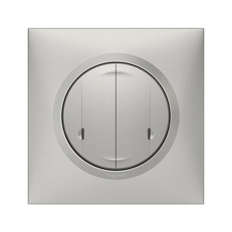 Interrupteur filaire double Legrand - Alu - Connecté - Dooxie - 2x250W