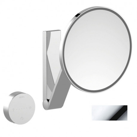 Miroir agrandissant lumineux Dali iLook_move Keuco - Rond - Chromé - Câble encastré