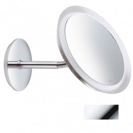 Miroir agrandissant avec éclairage Bella Vista Keuco - Rond - Chromé - Avec câble encastré