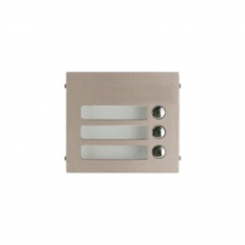 Façade 3 boutons d'appel GF3P pour portier Aiphone - Ep.1.5mm - Alliage métal
