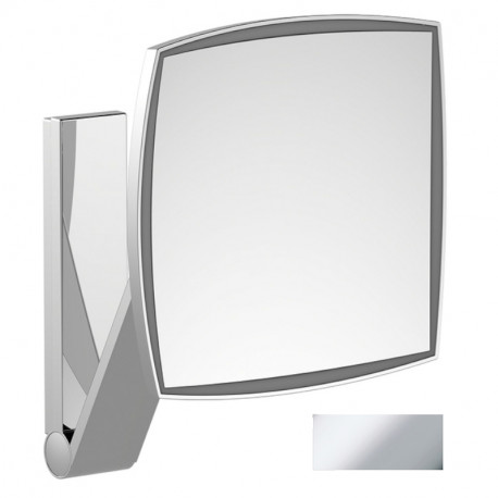 Miroir grossissant carré ILook_Move Keuco - Avec éclairage - Sur bras pivotant - Aluminium