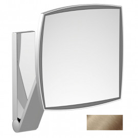 Miroir grossissant carré ILook_Move Keuco - Avec éclairage - Sur bras pivotant - Bronze brossé