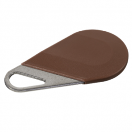 Badge type porte clé Aiphone - Technologie Mifare - Marron