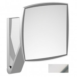 Miroir grossissant carré ILook_Move Keuco - Avec éclairage - Sur bras pivotant - Acier inox