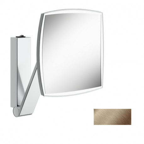 Miroir grossissant avec éclairage iLook_move Keuco - Carré - Bronze brossé - Avec interrupteur