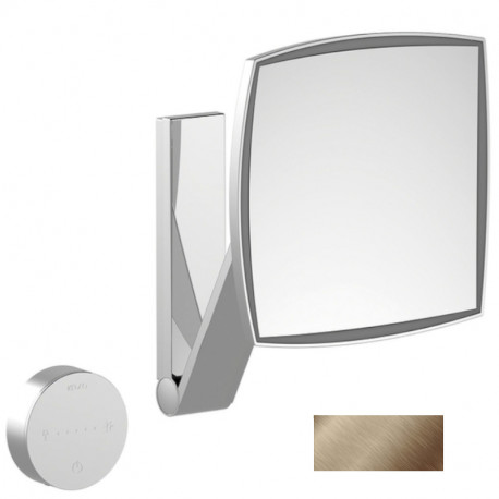 Miroir agrandissant LED ILook_Move Keuco - Carré - Sans fil - Bronze brossé