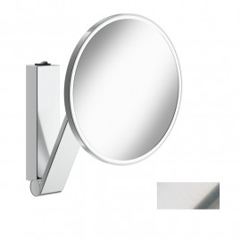 Miroir grossissant avec éclairage iLook_move Keuco - Rond - Acier inox - Avec interrupteur