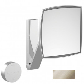 Miroir agrandissant LED ILook_Move Keuco - Carré - Sans fil - Nickel brossé