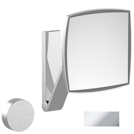 Miroir agrandissant LED ILook_Move Keuco - Carré - Sans fil - Aluminium