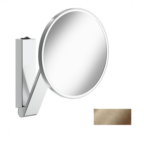 Miroir grossissant avec éclairage iLook_move Keuco - Rond - Bronze brossé - Avec interrupteur