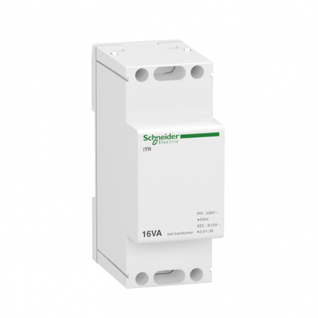 Transformateur de sonnerie et ronfleur Acti9 ITR et Resi9 Schneider Electric - 16 VA - 230 V CA vers 8 et 12 V CA