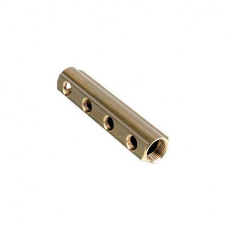 Collecteur barreau laiton Comap - Entraxe 50 mm - Entrée 1”- Sortie F1/2" - 10 sorties