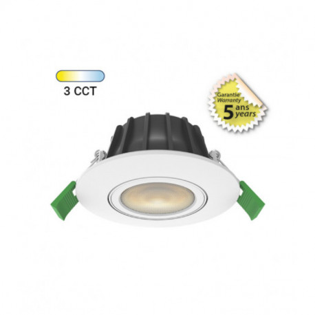 Spot LED orientable CCT BBC Vision El - 6W - 2700 à 4000K - Rond - Blanc