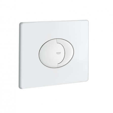 Plaque de commande double touche Skate Air Grohe - Horizontale - Gamme professionnelle - ABS - Blanc