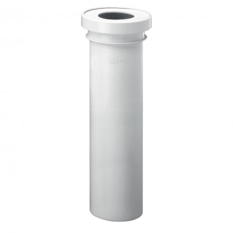 Pipe droite M100L pour WC SIAMP - Longue - PVC - Avec joint EPDM - Blanc
