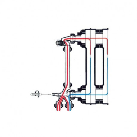 Robinet Monotube 4 Voies Thermostatisable Giacomini R437NX031 - Diamètre 15x21 - 16 Avec Sonde Plastique
